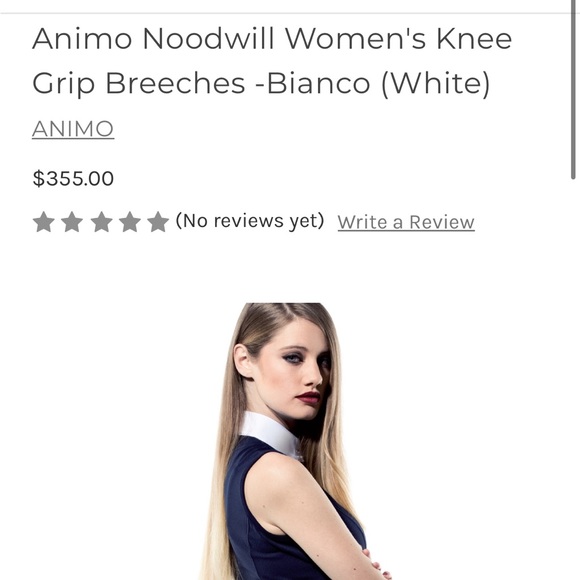 Animo Noodwill knee grip breeches in white (IT size 48) - Picture 7 of 9